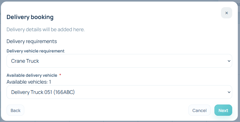 Step 4: vehicle requirements
